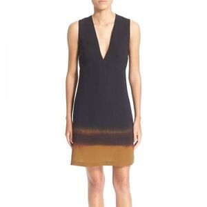 A.L.C. Ombre V-Neck Mini Dress in Black and Brown